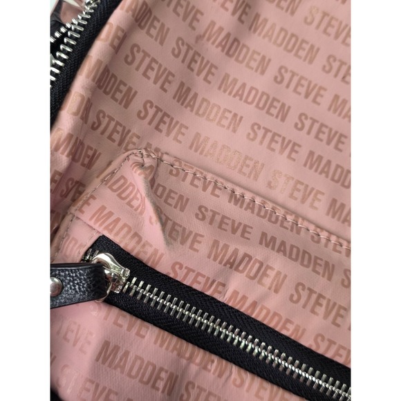 Steve Madden Women's Backpack Pink Black For School Nylon Bag - Picture 9 of 14
